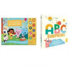 Lot de 2 livres : ABC surprise et mes comptines des émotions