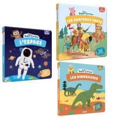 Lot de 3 petits livres documentaires : L’espace, Les châteaux forts et les dinosaures