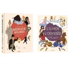 Lot de 2 recueils  : L’iliade et l’Odyssée et les enquêtes de Sherlock Holmes