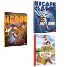 Lot de 3  livres d’action : Deviens le Héros et Escape Game