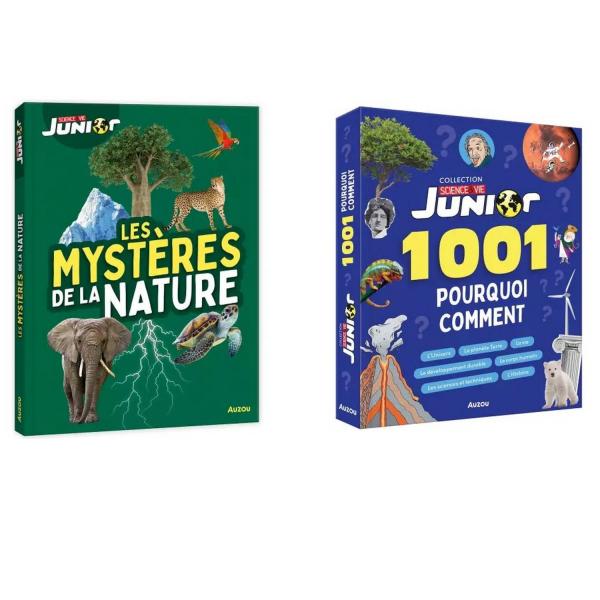 Lot de 2 livres documentaires : Les mystères de la nature et 1001 pourquoi comment - AUZOU-KIT220