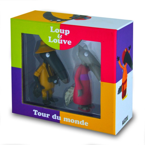 Figurines Loup et ses amis : Loup & Louve Tour du Monde - Auzou-AU3683