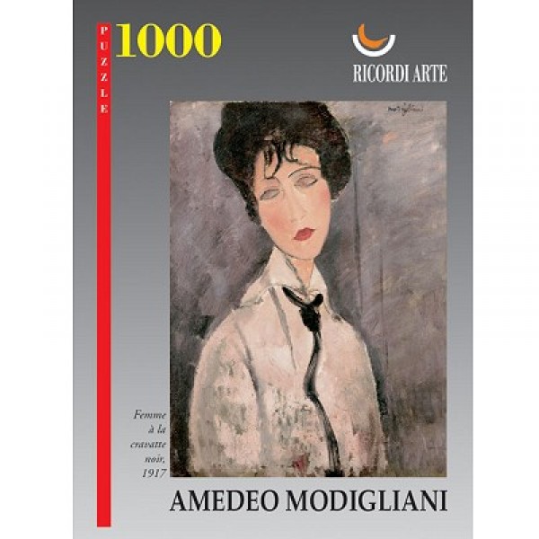 Puzzle 1000 pièces - Modigliani : Femme à la cravatte noire, 1917 - OBSOLETE-art-15685