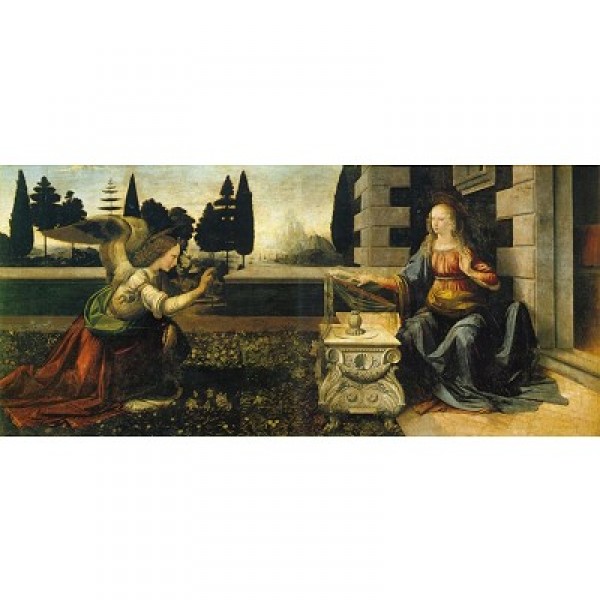 Puzzle 1000 pièces panoramique - Léonard de Vinci : L'Annonciation - Ricordi-15870