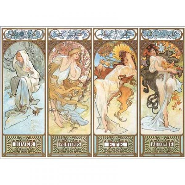 Puzzle 1500 pièces - Mucha : Les quatre saisons - Ricordi-16186