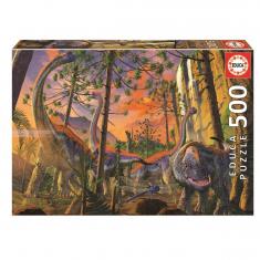 PUZZLE 500  PIECES DINOSAURES : CURIEUX, VINCENT HIE