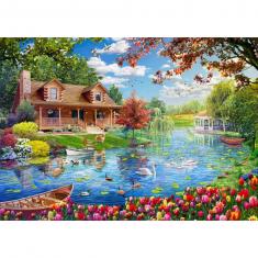 5000 pieces puzzle: Chalet by the lake