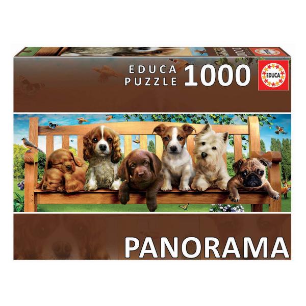 Puzzle 1000 pieces: puppies on the bench - Educa-19038