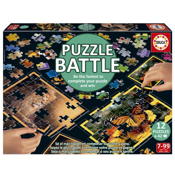 PUZZLE BATTLE 12 x 42 pieces: NATURE - Educa-20119