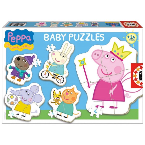Puzzle de bebé - 5 puzzles: Peppa Pig - Educa-15622