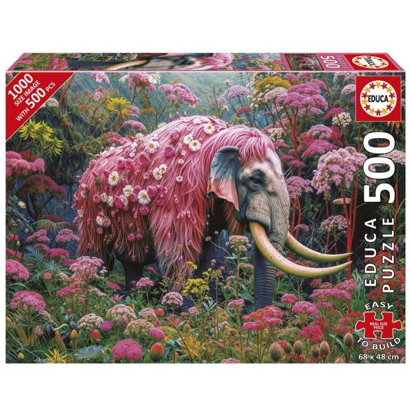 Puzzle 500 pièces XL : ÉLÉPHANT FLEURI - Educa-20228