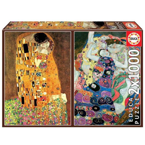 2x1000 pieces PUZZLE: THE KISS AND THE VIRGIN - Gustav KLIMT - Educa-18488