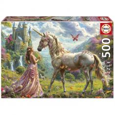 Puzzle 500 pièces : FÉES, UNICORNES ET PAPILLONS