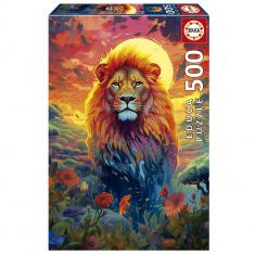 Puzzle 500 pièces : LE LION ET SON ALLURE MAJESTUEUSE