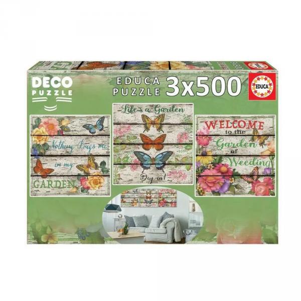 PUZZLE 3X500 pieces: GARDEN IN THE COUNTRYSIDE - Educa-17965
