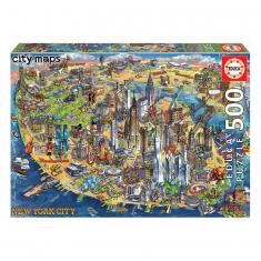 500 Teile PUZZLE: PLAN VON NEW YORK
