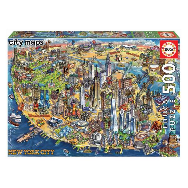 500 Teile PUZZLE: PLAN VON NEW YORK - Educa-18453