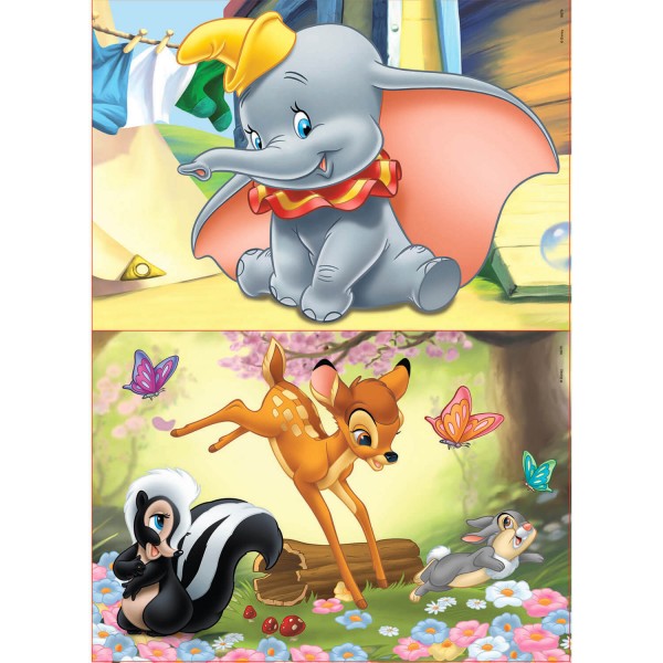 Wooden puzzle 2 x 16 pieces - Disney animals: Bambi and Dumbo - Educa-18079
