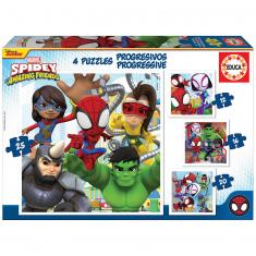 12-25 Piece Progressive Puzzles: Spidey and His Amazing Friends
