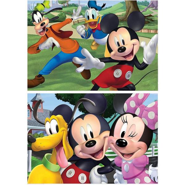 Holzpuzzle 2 x 50 Teile: Mickey und seine Freunde - Educa-18880