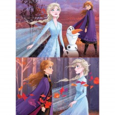 Puzzle en bois 2 x 25 pièces : La Reine des Neiges 2 (Frozen 2)
