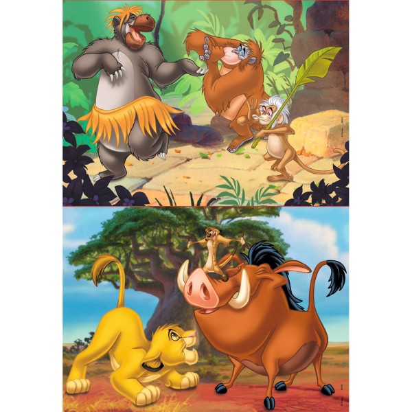 2 x 20-teiliges Puzzle: Disney-Tiere: Der König der Löwen und das Dschungelbuch - Educa-18103