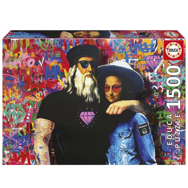 Puzzle de 1500 piezas: TV BOY LEO Y LISA - Educa-20181