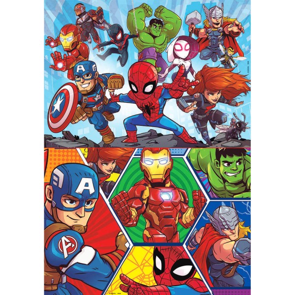 2 x 20 pieces jigsaw puzzles: Marvel Super Heroes Adventures - Educa-18648