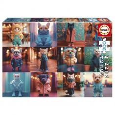 200-teiliges Puzzle: FASHION ANIMALS