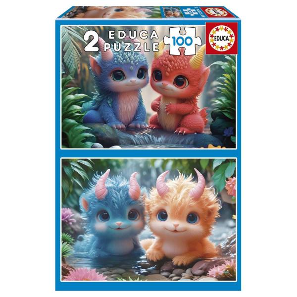 Puzzle 2X100 pièces : MONSTRES MIGNONS - Educa-20224