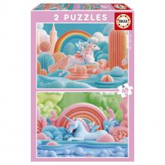 2x48 piece puzzle: MAGICAL UNICORNS