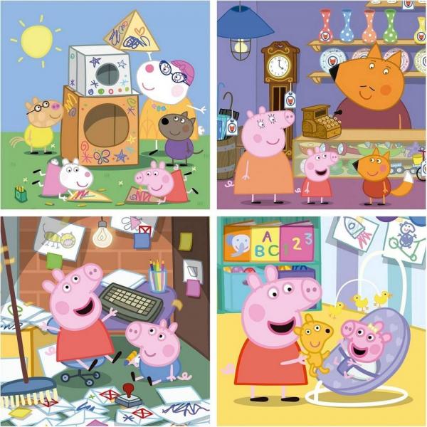 Puzzles 4 x 12-16-20-25 pièces : Peppa Pig - Jeux et jouets Educa ...