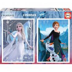 Puzzles 2 x 500 piezas: La Reina de las Nieves