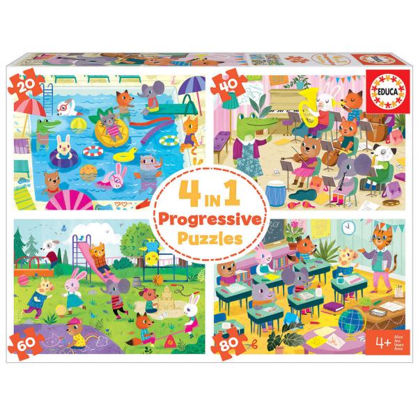 Junio 4 en 1 Multi Puzzle - Educa-18904