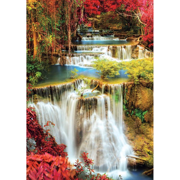 1000 pieces puzzle: Waterfalls in the forest - Educa-18461