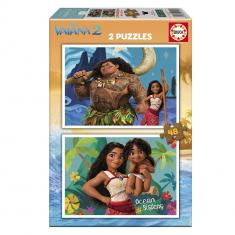 2x48 Teile Puzzle: Vaiana 2