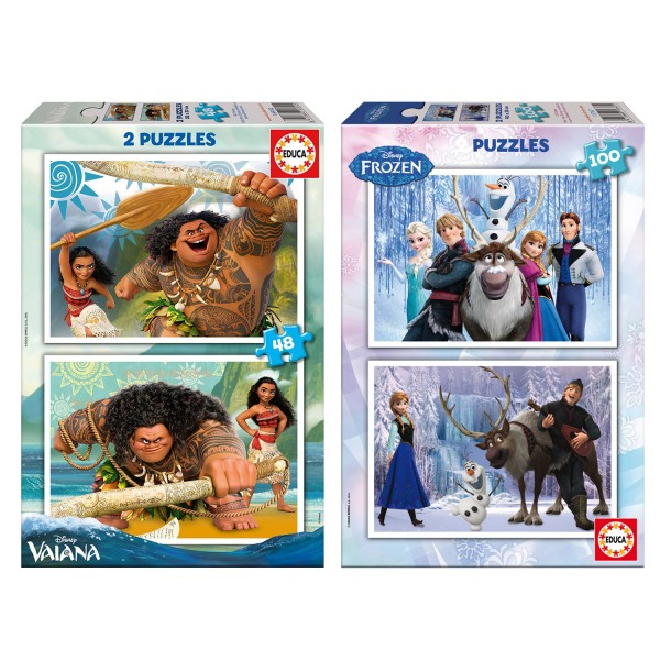 Pack puzzles Disney : 2x48 pièces et 2x100 pièces - KIT00172