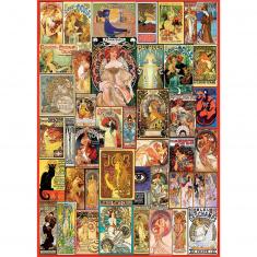 Puzzle 1000 pièces : Collage Art Nouveau