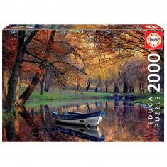 Puzzle de 2000 piezas: Barco en el lago