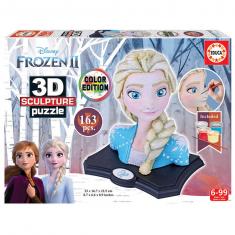 Puzzle 163 pièces : Sculpture 3D la Reine des Neiges 2 (Frozen 2) : Elsa