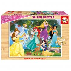 100-teiliges Holzpuzzle: Disney-Prinzessinnen