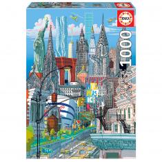 1000 piece puzzle : New York, Carlo Stanga