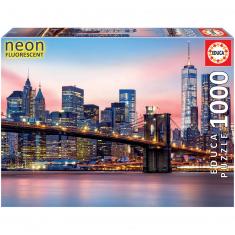 Wooden Jigsaw Puzzle 1000 PCS New York City Brooklyn Bridge Scenery Large Size 1000 Pieces of Wooden Puzzle,Unique Home Decorations and Gifts