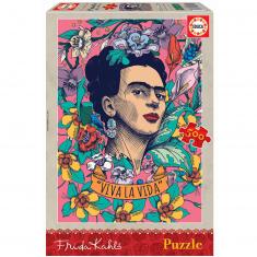 500 Teile Puzzle : Lebe das Leben, Frida Kahlo