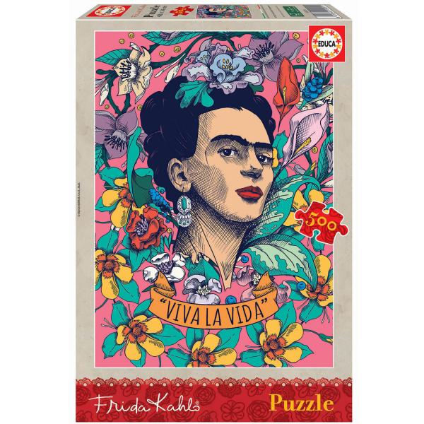 500 Teile Puzzle : Lebe das Leben, Frida Kahlo - Educa-19251