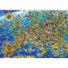 Puzzle 500 pièces : La folle Carte d'Europe