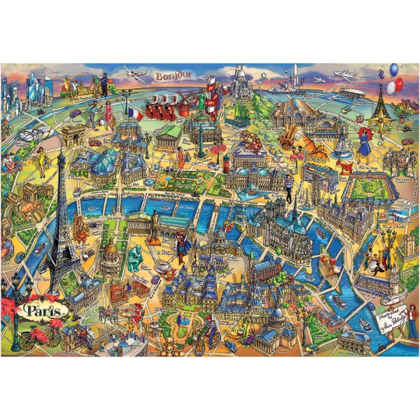 500 pieces puzzle: Map of Paris - Educa-18452