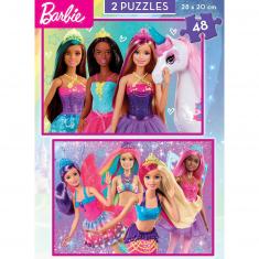 Puzzle 2 x 48 piezas: Barbie