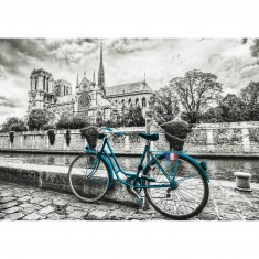 Puzzle 500 pièces : Coloured Black & White : Bicyclette près de Notre-Dame