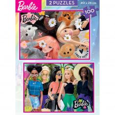 Puzzle 2 x 100 pièces :  Barbie